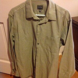 Calvin Klein Men's Large (16 1/2 - 34-35) Khaki Long Sleeve Casual Shirt
